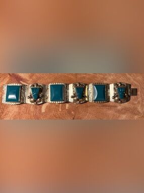 Vintage Nickel Silver Mexico Stamped Statement Bracelet